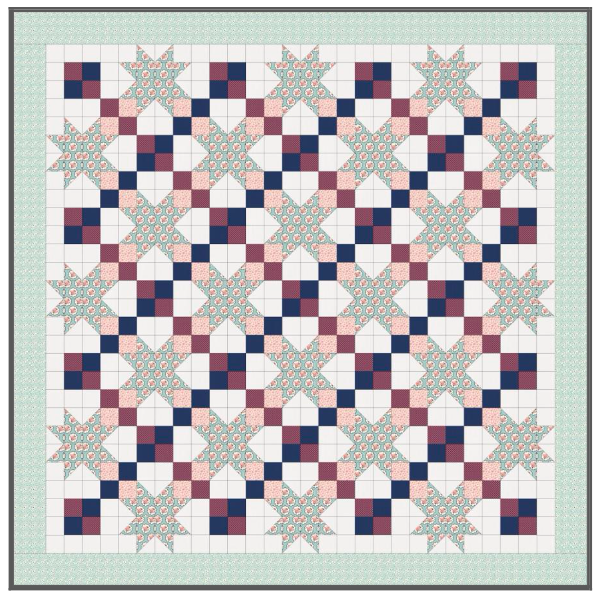 Star Crossing, a Tensisters Easy Piecing Grid FREE Pattern