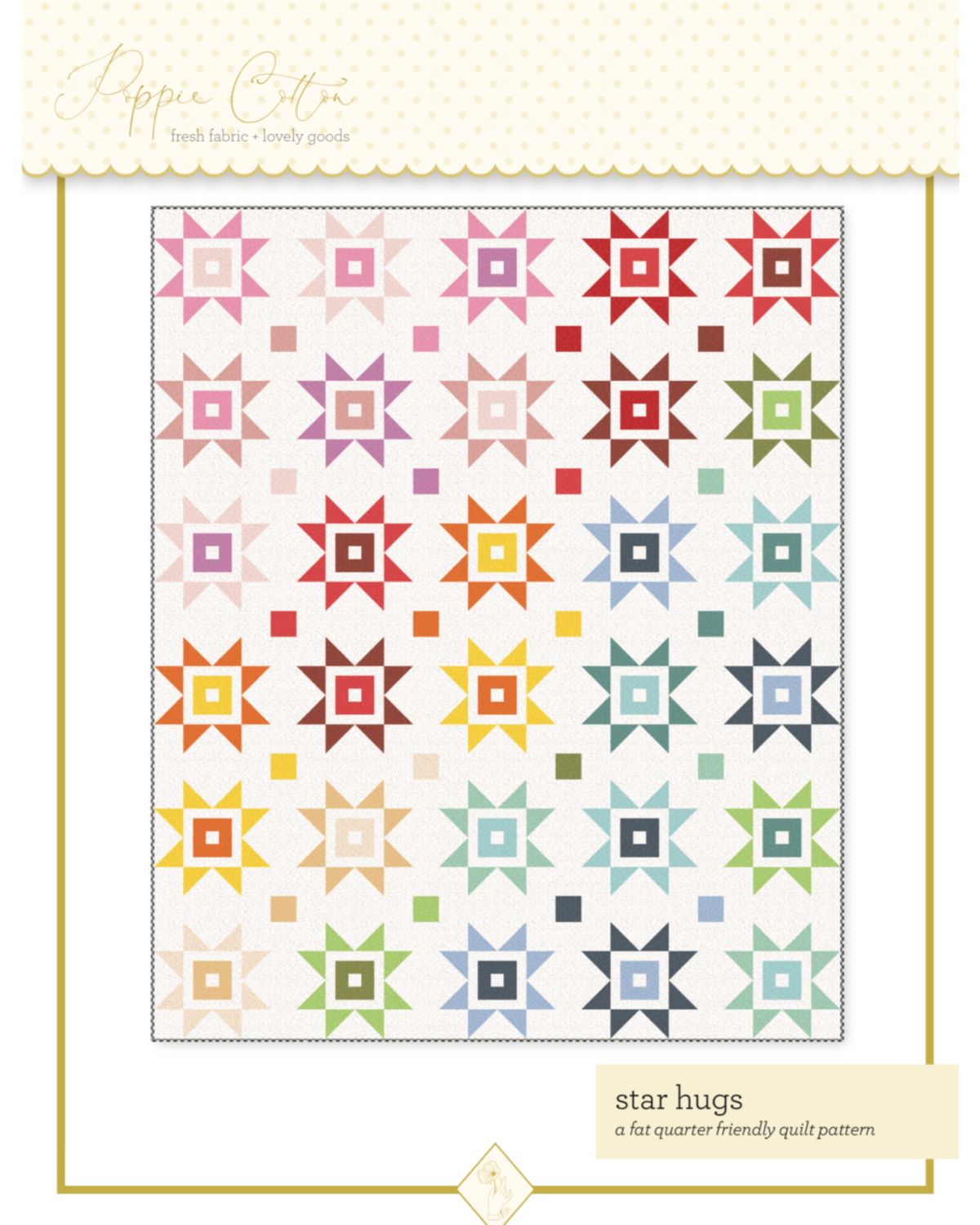 Star Hugs Quilt Pattern, for the Country Confetti Basics Collection - Good Vibes Quilt Shop