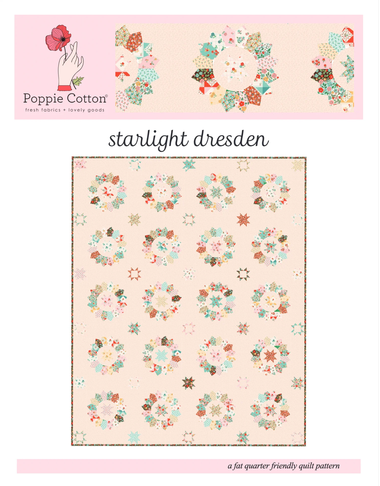 Starlight Dresden Pattern for Farmhouse Fancy Fabric by Poppie Cotton, FFP25166