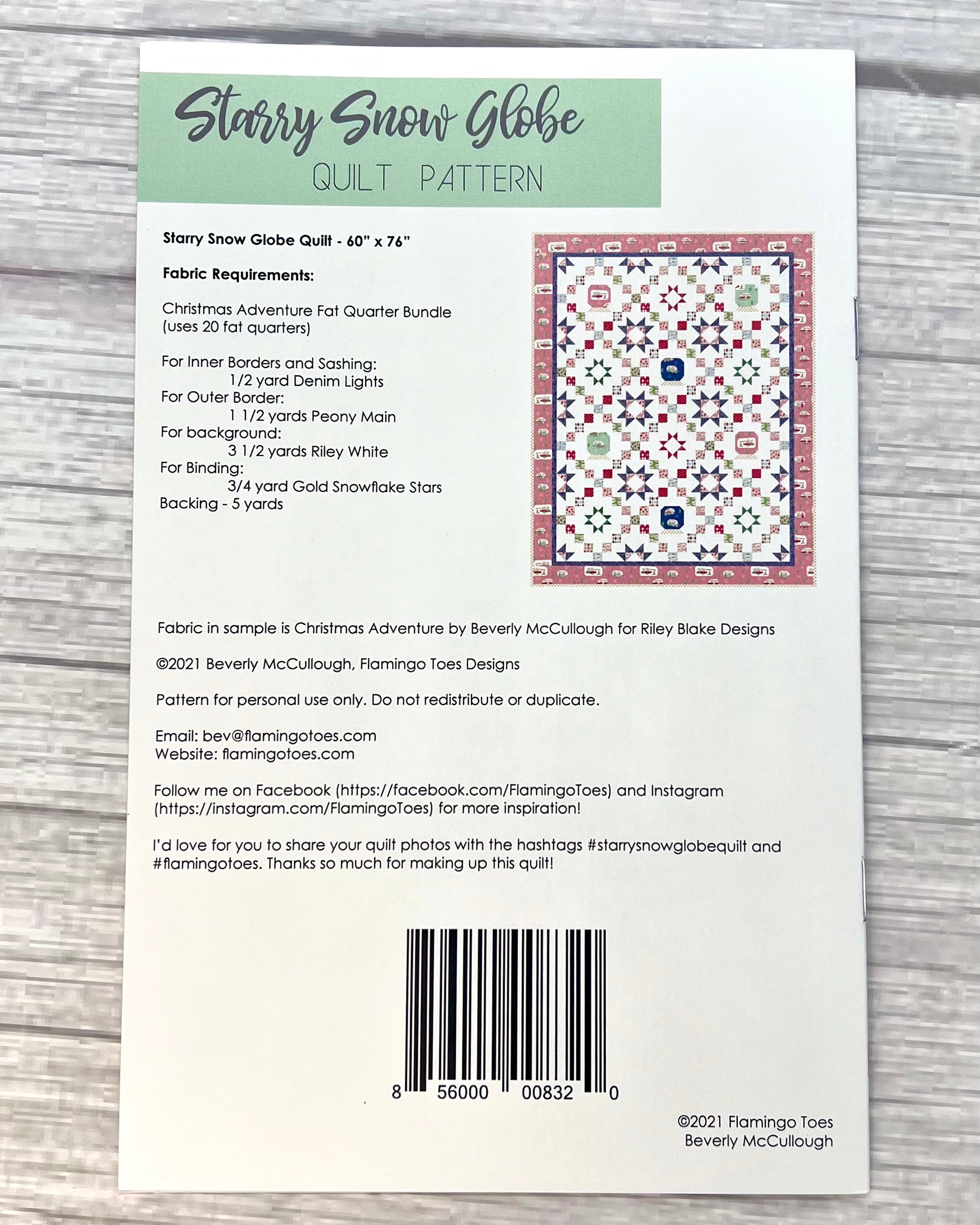 Starry Snow Globe Quilt Pattern, by Flamingo Toes, Beverly McCullough - Good Vibes Quilt Shop