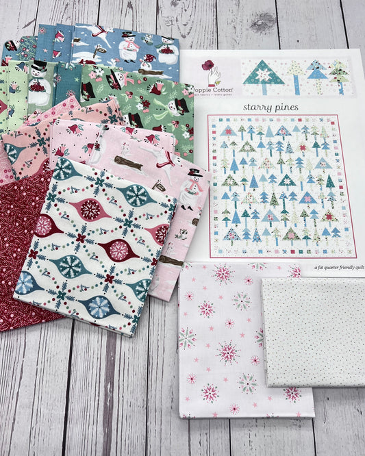 Starry Pines Quilt KIT: Includes Pattern & Frost and Flurry Fat Quarter Bundle - Good Vibes Quilt Shop