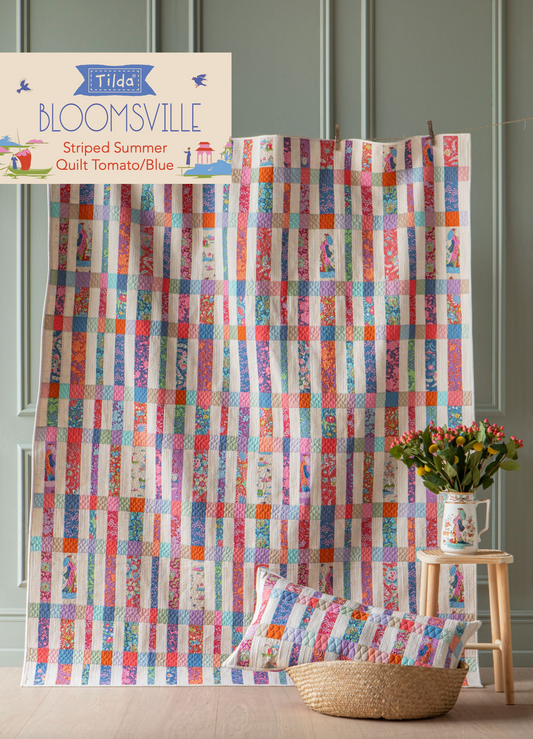 Striped Summer Quilt, from Bloomsville Collection, a Tilda FREE World Pattern