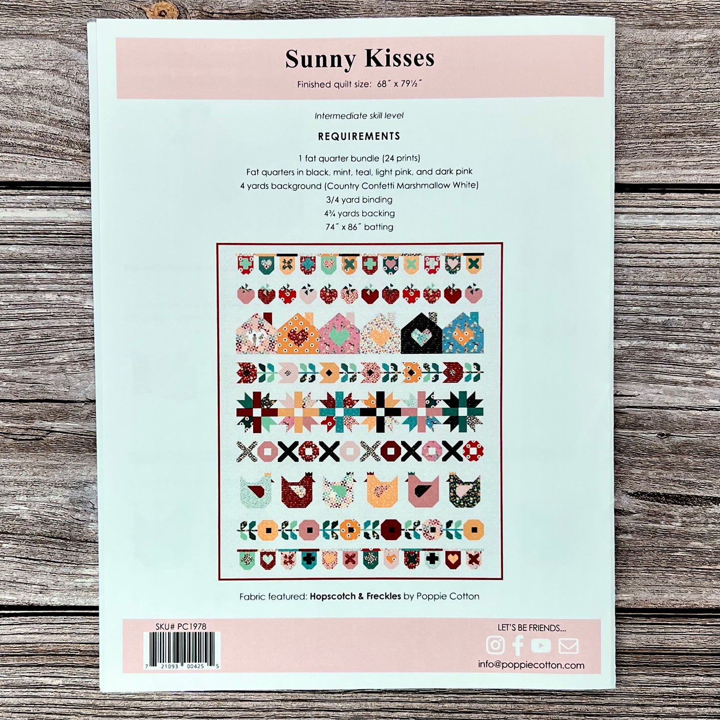 Sunny Kisses Quilt Pattern, for the Hopscotch and Freckles Collection