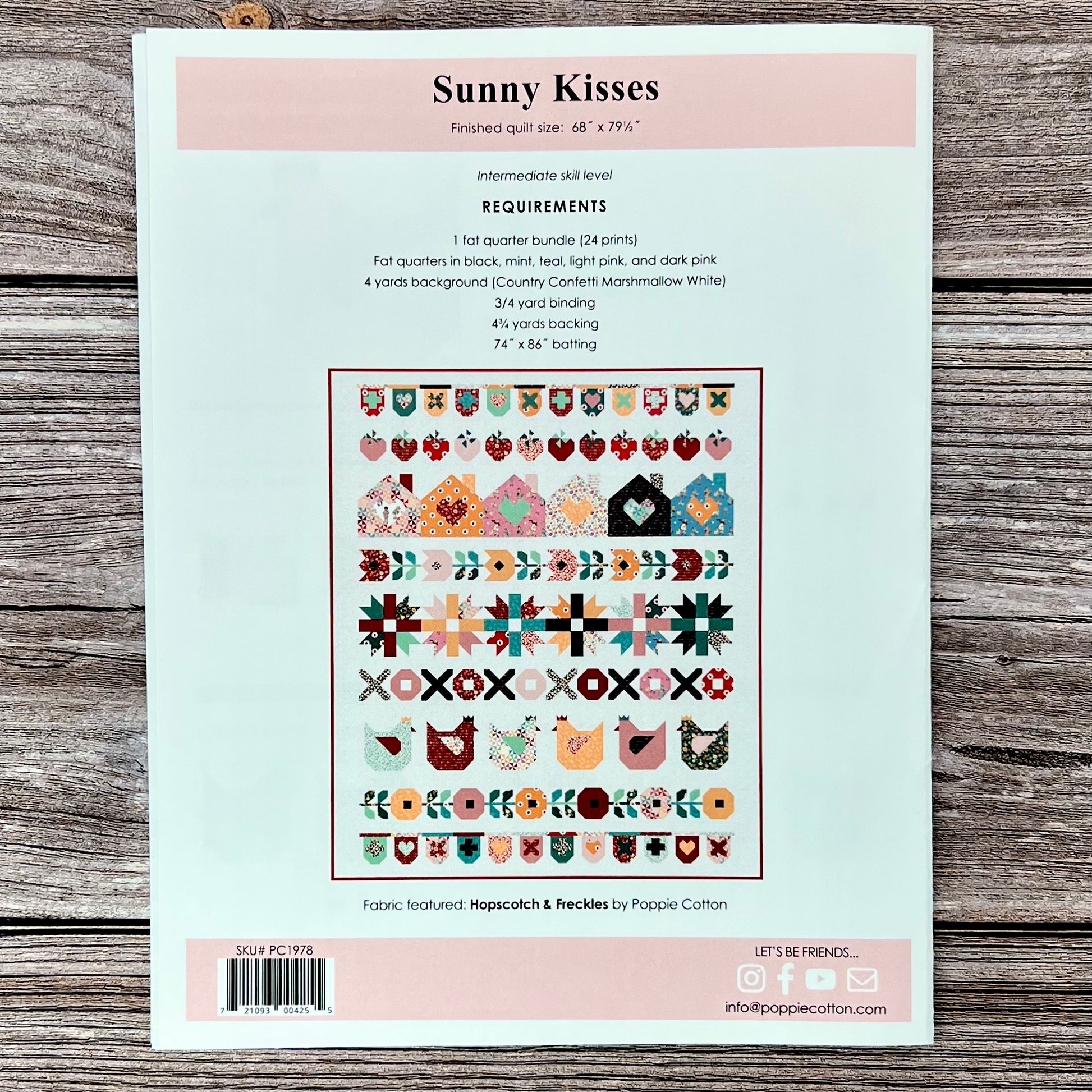 Sunny Kisses Quilt Pattern, for the Hopscotch and Freckles Collection - Good Vibes Quilt Shop