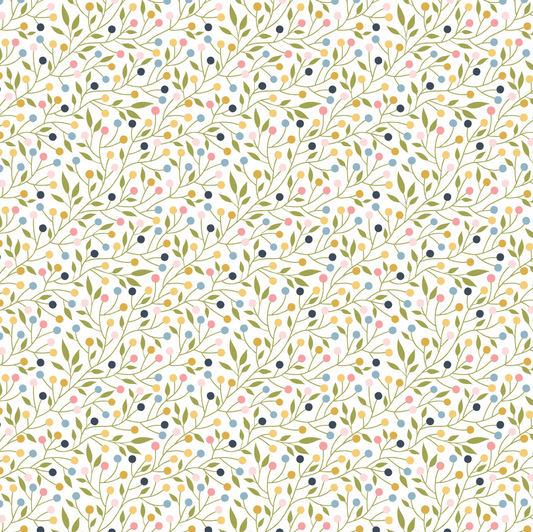 Sunshine & Chamomile, Berry Thicket, Navy, SC23507, sold by the 1/2 yard - Good Vibes Quilt Shop