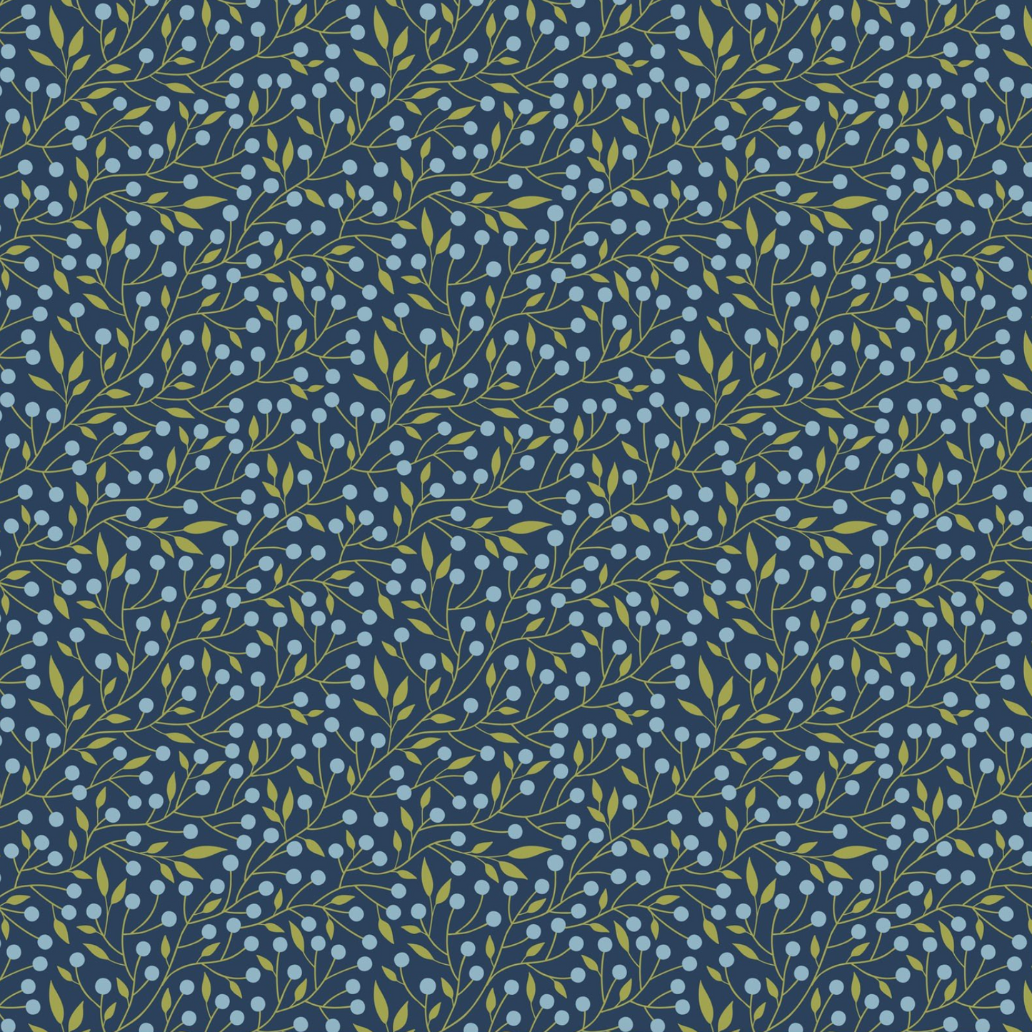 Sunshine & Chamomile, Berry Thicket, Navy, SC23508, sold by the 1/2 yard