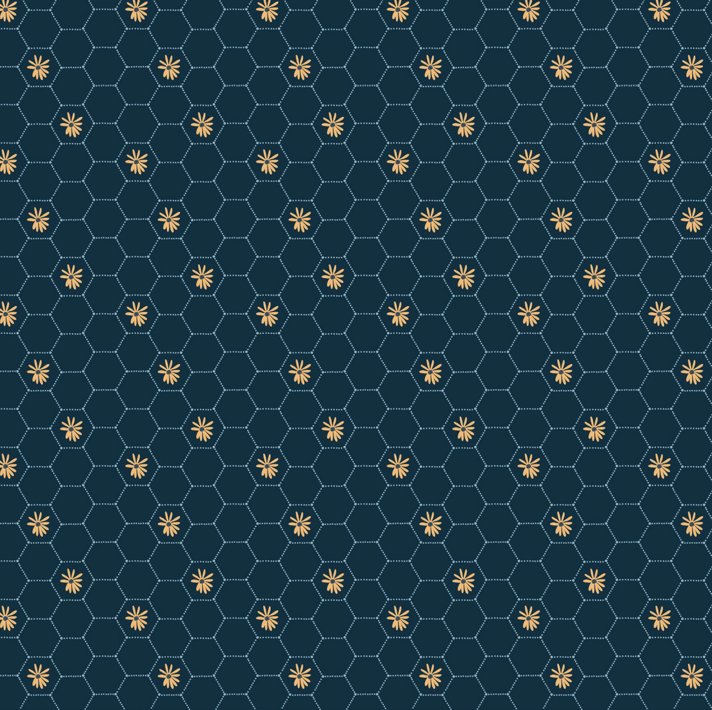 Sunshine & Chamomile, Honeycomb, Navy,SC23511, sold by the 1/2 yard