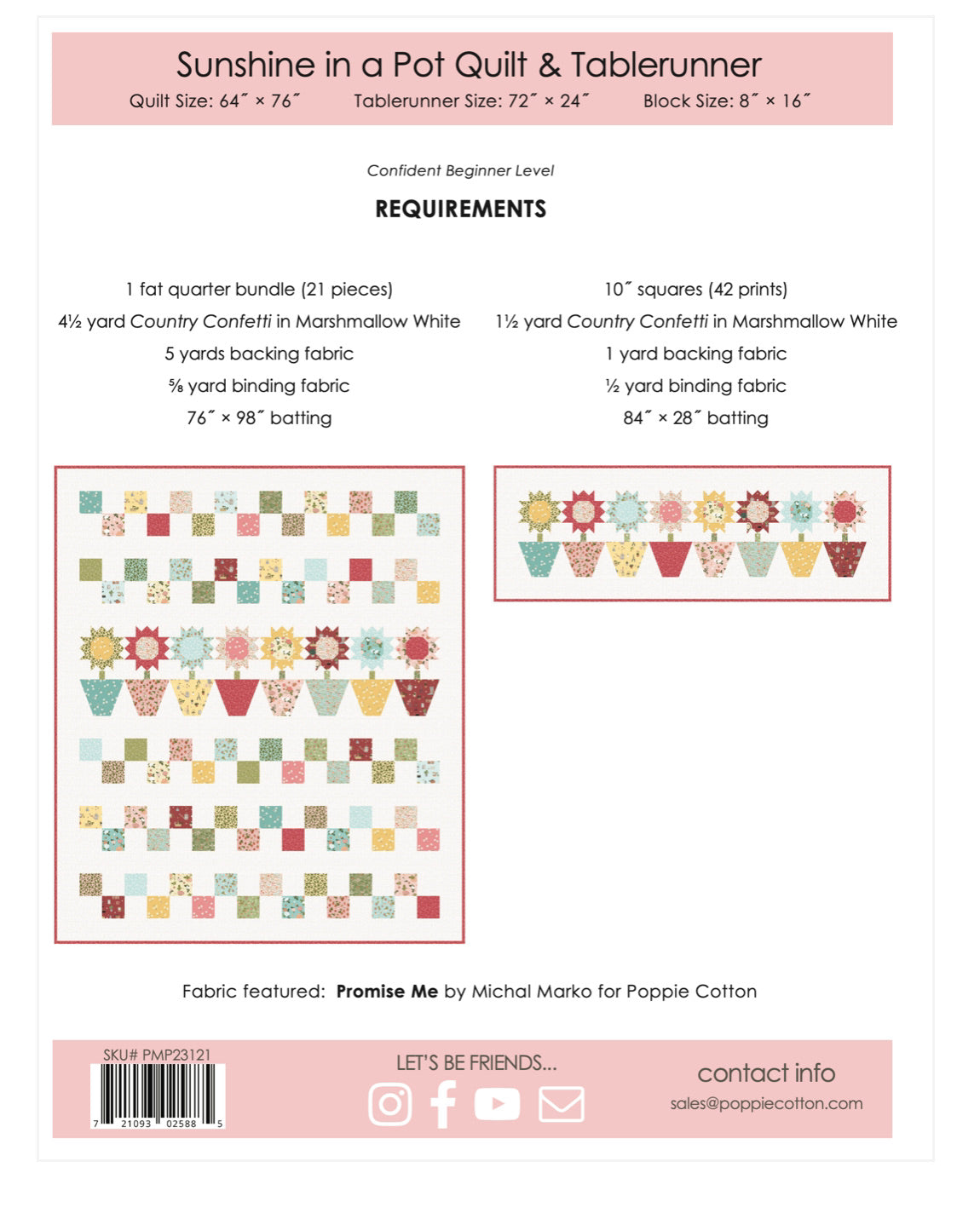Sunshine in a Pot Pattern, for the Promise Me Collection – Good Vibes ...