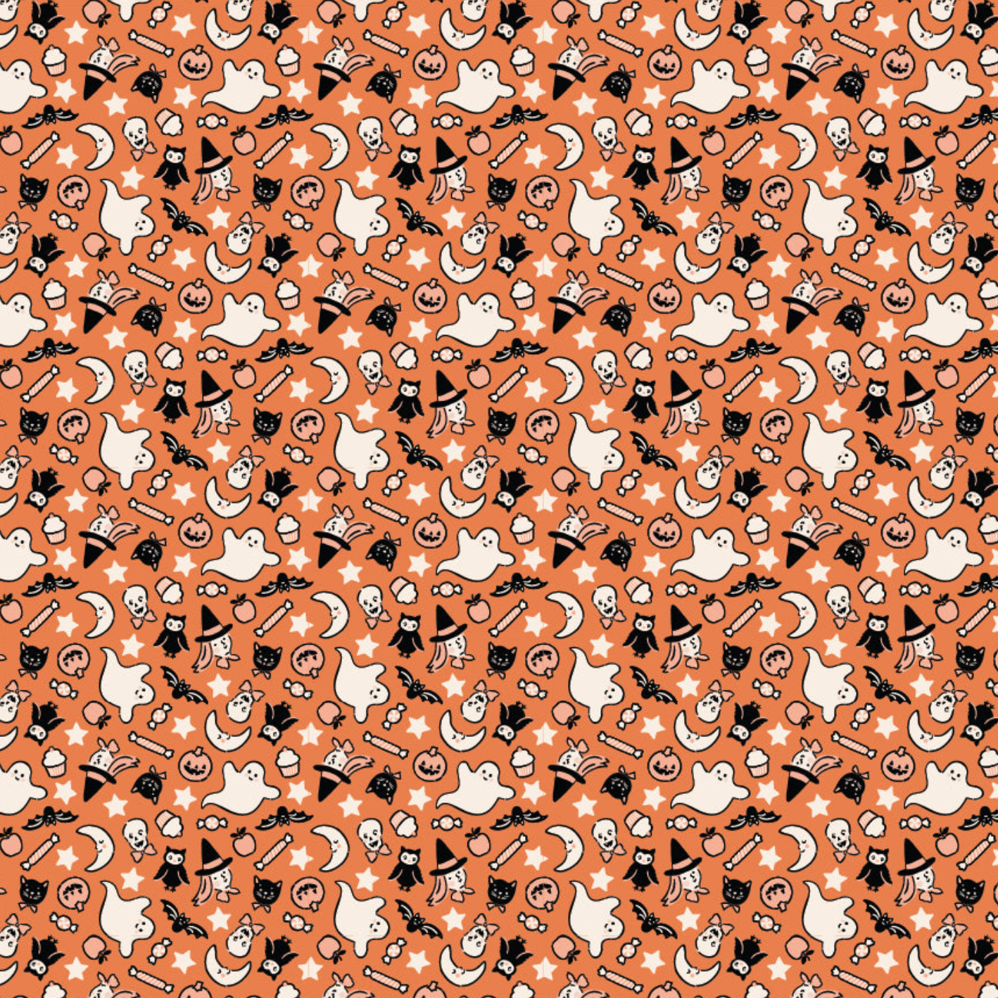 Sweet Tooth, Treats Orange, ST24305, sold by the 1/2 yard, *PREORDER!