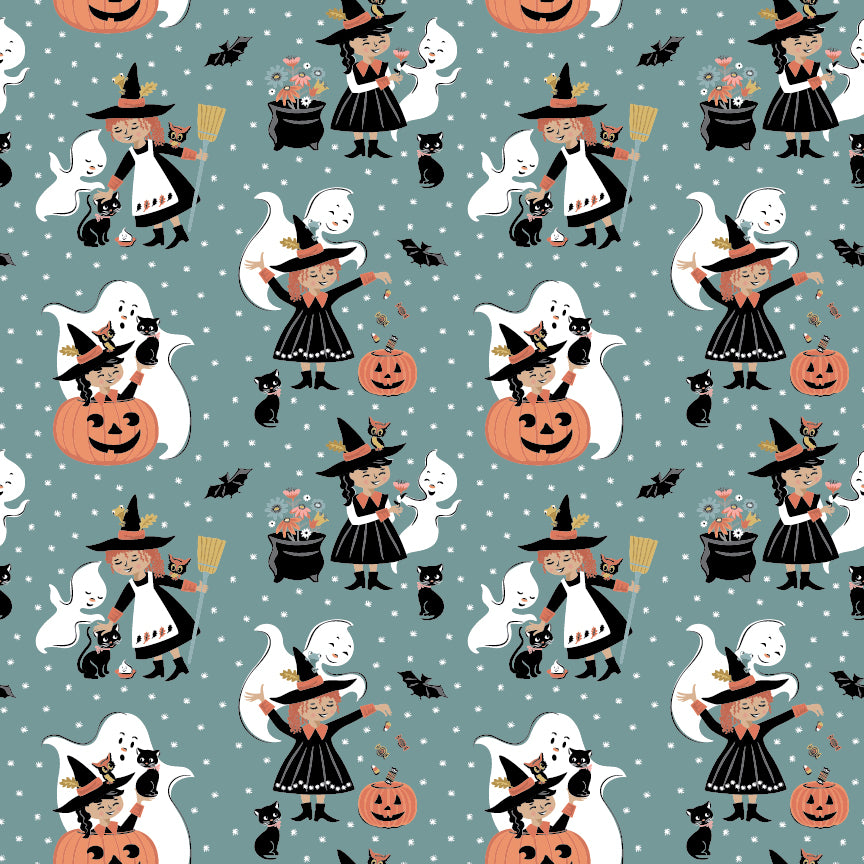 The Good Witch Fabric by Sheri McCulley for Poppie Cotton | Good Witches Night Sky GW271403 | Sold by the 1/2 Yard | PREORDER