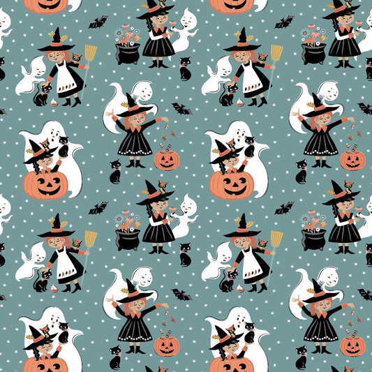 The Good Witch Fabric by Sheri McCulley for Poppie Cotton | Good Witches Night Sky GW271403 | Sold by the 1/2 Yard | PREORDER