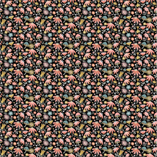 The Good Witch Fabric by Sheri McCulley for Poppie Cotton | Autumn Field Black Magic GW271416 | Sold by the 1/2 Yard | PREORDER