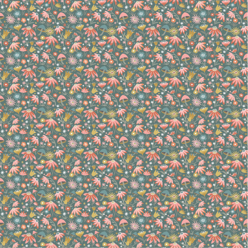The Good Witch Fabric by Sheri McCulley for Poppie Cotton | Autumn Field Night Sky GW271418 | Sold by the 1/2 Yard | PREORDER