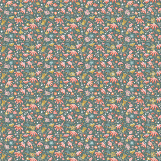 The Good Witch Fabric by Sheri McCulley for Poppie Cotton | Autumn Field Night Sky GW271418 | Sold by the 1/2 Yard | PREORDER