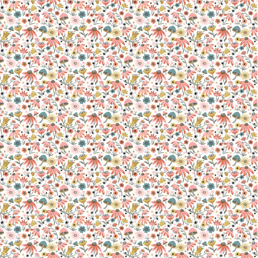 The Good Witch Fabric by Sheri McCulley for Poppie Cotton | Autumn Field Pale Moon GW271417 | Sold by the 1/2 Yard | PREORDER