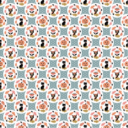 The Good Witch Fabric by Sheri McCulley for Poppie Cotton | Checkered Treats Night Sky GW271406 | Sold by the 1/2 Yard | PREORDER
