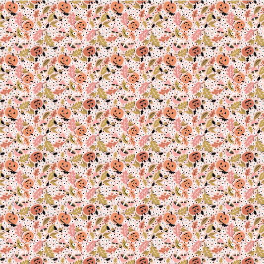 The Good Witch Fabric by Sheri McCulley for Poppie Cotton | Pumpkin Meadow Blush GW271413 | Sold by the 1/2 Yard | PREORDER