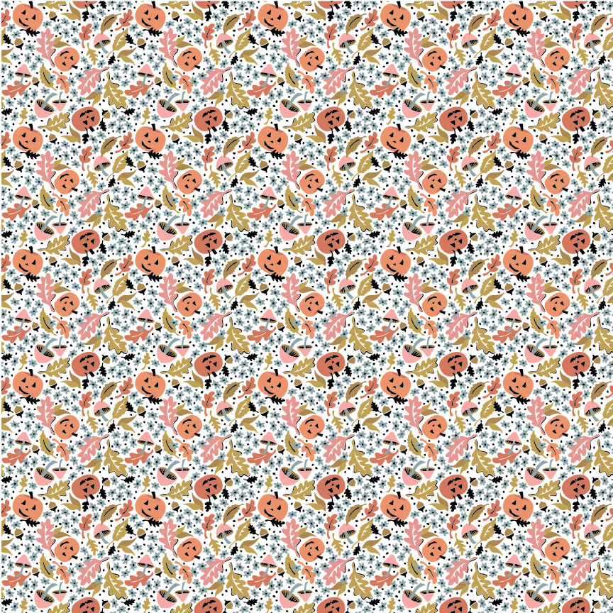 The Good Witch Fabric by Sheri McCulley for Poppie Cotton | Pumpkin Meadow Pale Moon GW271415 | Sold by the 1/2 Yard | PREORDER