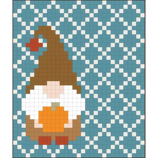 Thankful Gnome, a Tensisters Easy Piecing Grid FREE Pattern