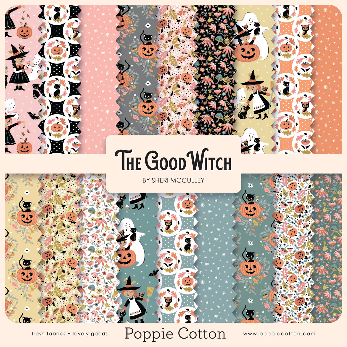 The Good Witch Halloween Project Panel by Sheri McCulley for Poppie Cotton | GW271419 | PREORDER