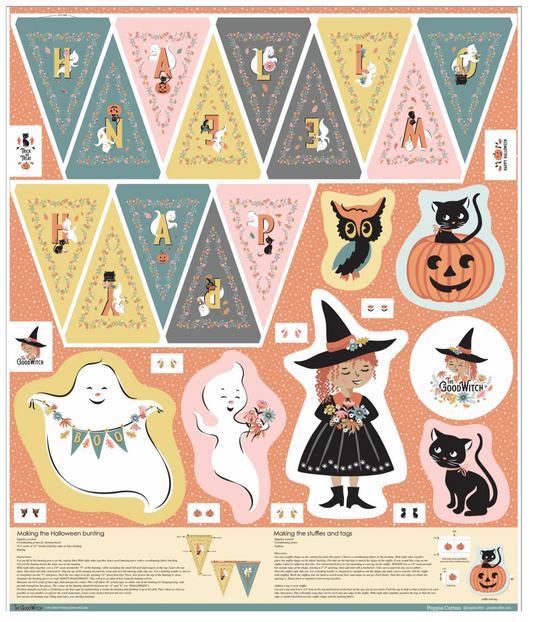 The Good Witch Halloween Project Panel by Sheri McCulley for Poppie Cotton | GW271419 | PREORDER