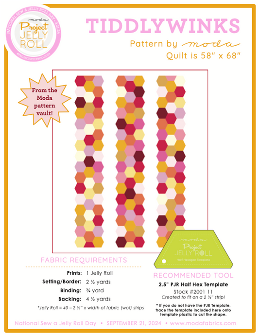 Tiddlywinks Moda's Project Jellyroll Pattern, FREE