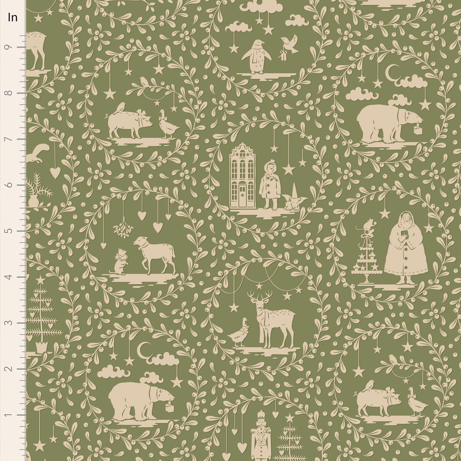 Merry Little Christmas Fabric by Tilda, Paperscenes Artichoke, TIL100635 - Good Vibes Quilt Shop