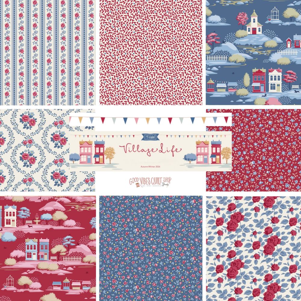 Village Life Fabric by Tilda | Fat Quarter Bundle 5 Pieces | TIL300276