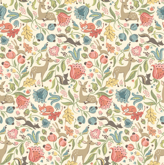 Wildwood Dwellings,  Deer Meadow Cream WW25100, Sold by the 1/2 yard