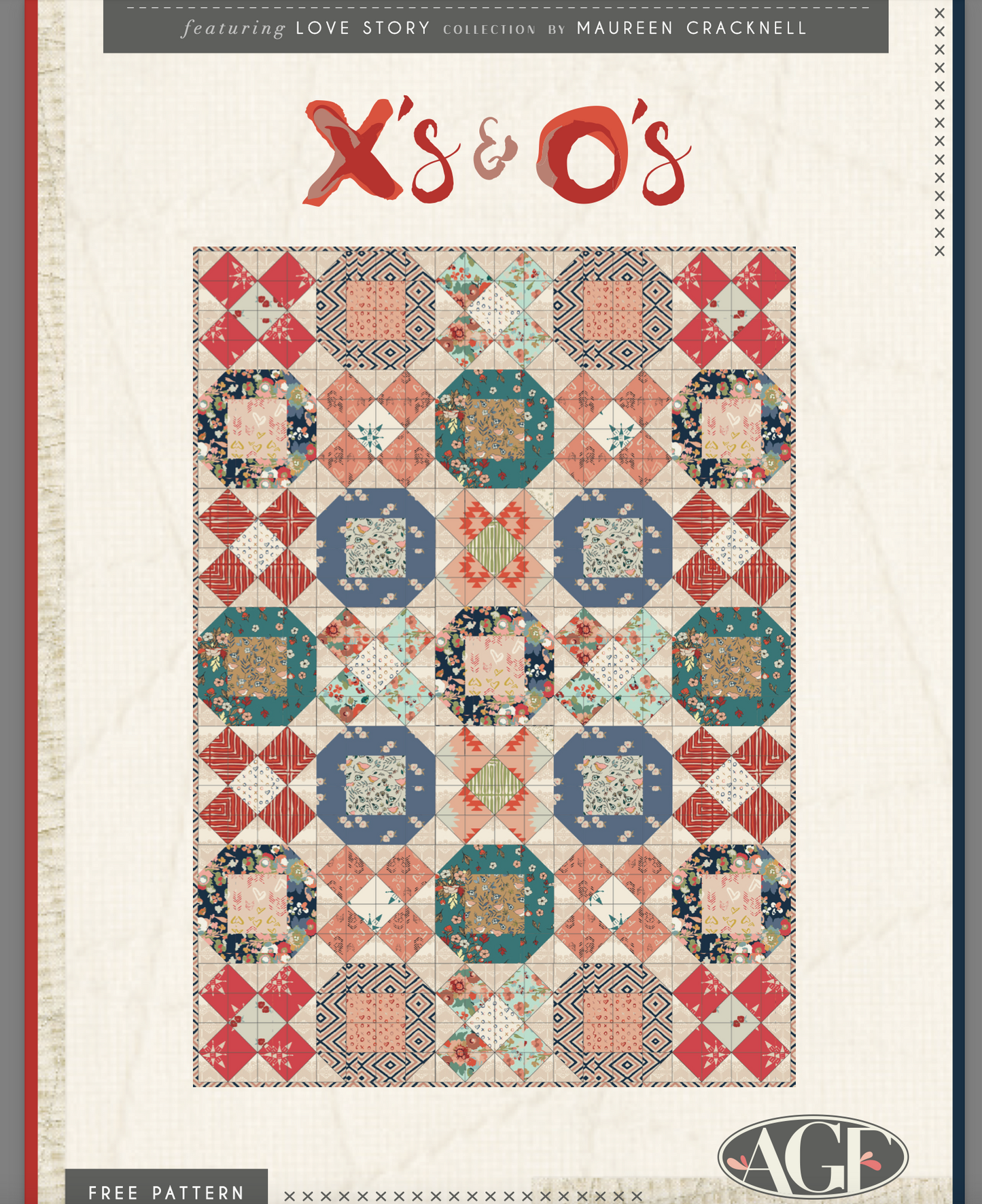 Xs and Os Love Story, an Art Gallery Fabrics FREE Pattern