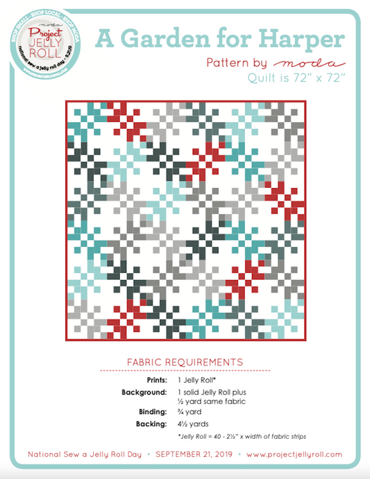 A Garden for Harper, Moda's Project Jellyroll Pattern, FREE!