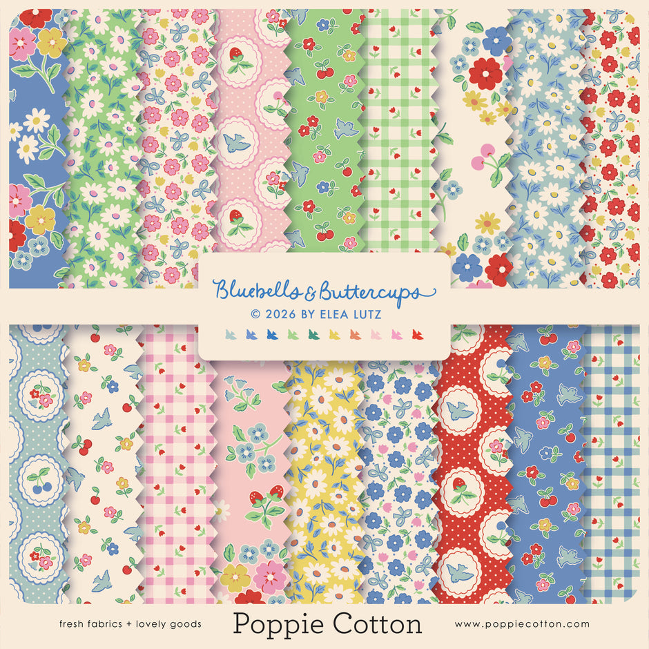Bluebells & Buttercups 5 inch stacker by Elea Lutz for Poppie Cotton, BL26887