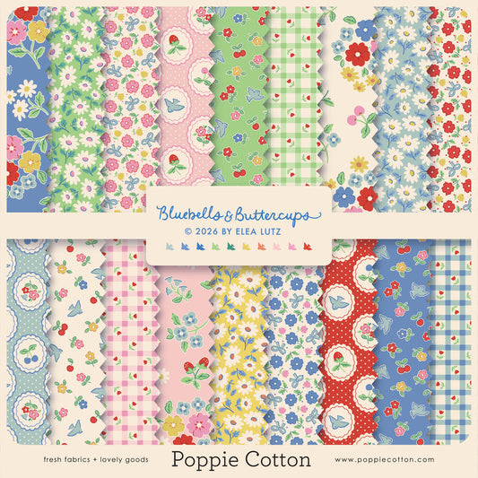 Bluebells & Buttercups 5 inch stacker by Elea Lutz for Poppie Cotton, BL26887
