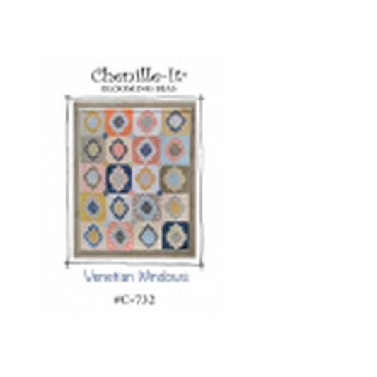 Venetian Windows Chenille-It quilt pattern, featuring intricate window designs and soft chenille texture, perfect for cozy quilting projects.