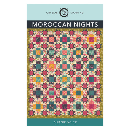 Moroccan Nights quilt pattern front cover by Crystal Manning, CMA 903