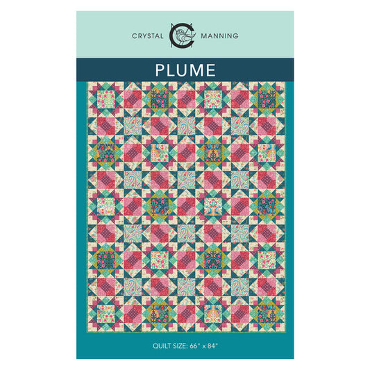 Plume quilt pattern front cover by Crystal Manning, CMA 906