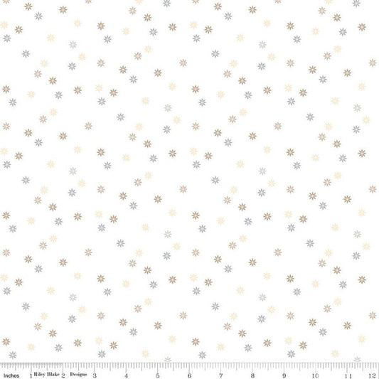 Riley Blake Hush Hush 5 Quilty Stars quilting cotton fabric with colorful star patterns on soft fabric background.
