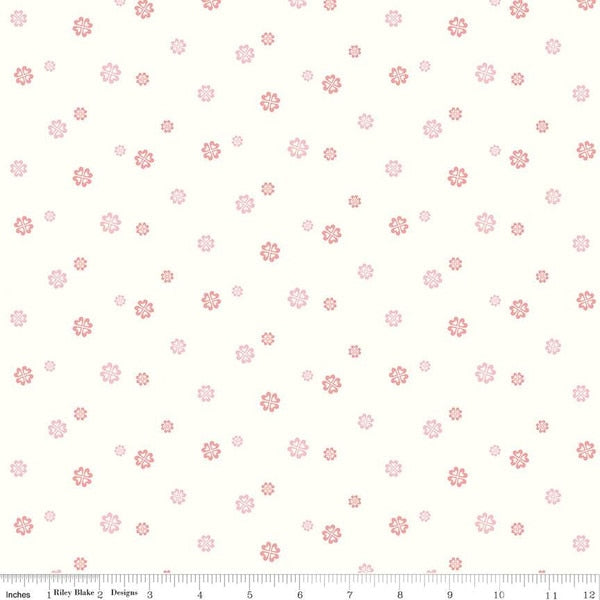 Riley Blake Love & Friendship quilting cotton fabric with soft pastel hearts and floral patterns, perfect for quilting projects.