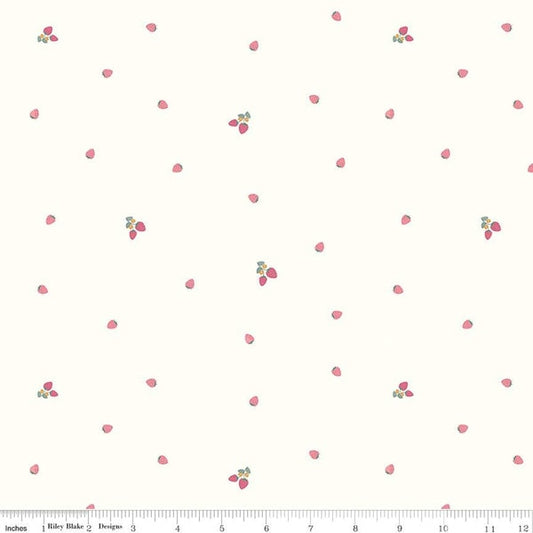 Riley Blake Hush Hush 5 Bitty Berries quilting cotton fabric with small berry pattern in vibrant colors.