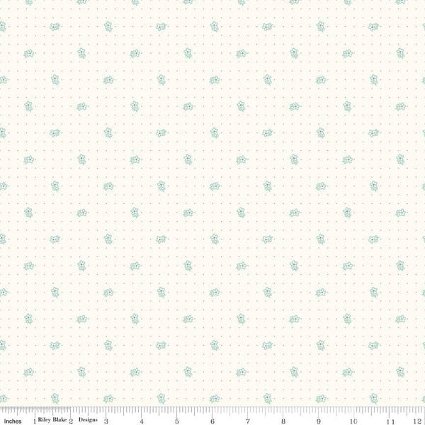Bee Backgrounds Daisy Teal fabric by Riley Blake Designs C6380-TEAL