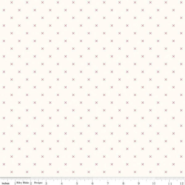 Bee Backgrounds Cross Stitch Cayenne fabric by Riley Blake Designs C6381-CAYENNE