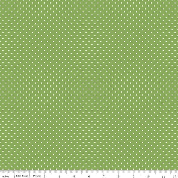 Riley Blake Designs Swiss Dot Green fabric C670-GREEN