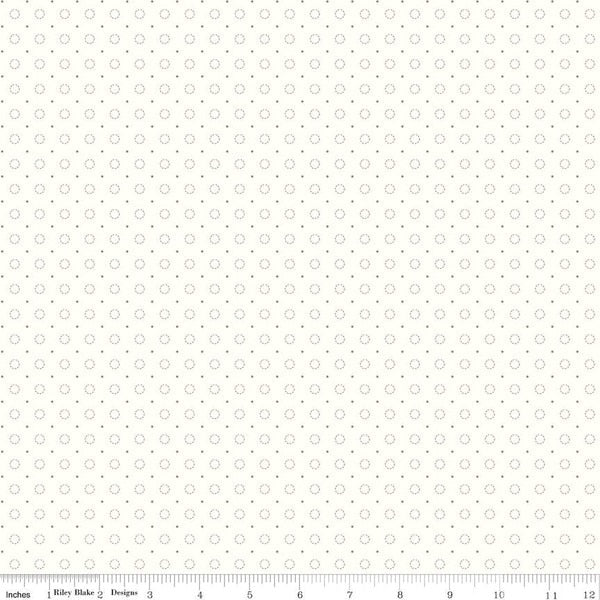 Bee Backgrounds Stitched Circle Pewter fabric by Riley Blake Designs C9940-PEWTER