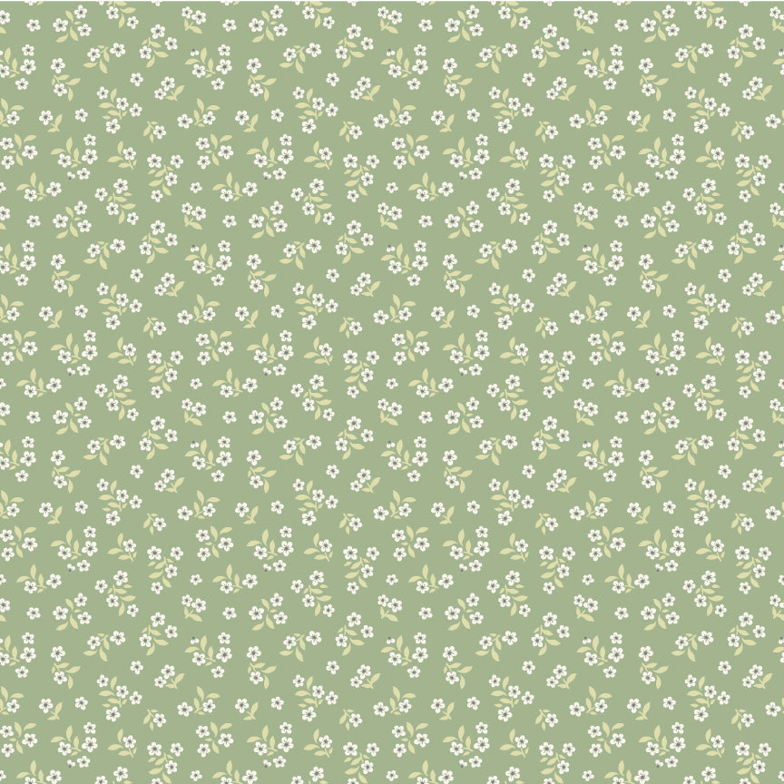 Singing Meadow Bright Posies Meadow fabric by Sheri McCulley for Poppie Cotton, SM271809.
