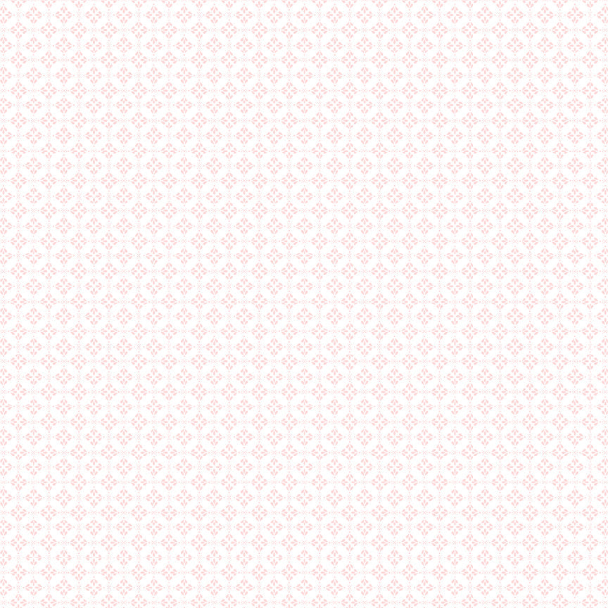 Dainty Diamonds White TS271607 from Tennessee Summer by Samantha Walker for Poppie Cotton, tiny petal medallions in a delicate diamond layout on white.