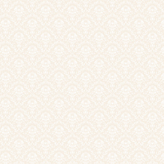 Demure Damask Buff TS271604 from Tennessee Summer by Samantha Walker for Poppie Cotton, elegant damask motif on a warm buff background.