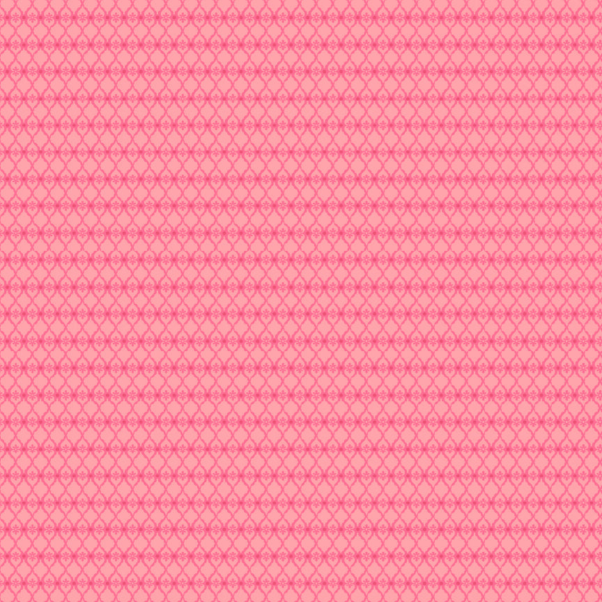 Garden Lattice Blush TS271614 from Tennessee Summer by Samantha Walker for Poppie Cotton, tiny floral centers within a classic lattice design on blush.