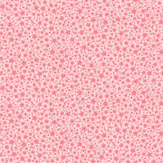 Summer Ditsy Blush TS271617 from Tennessee Summer by Samantha Walker for Poppie Cotton, tiny tossed flowers on a blush pink background.
