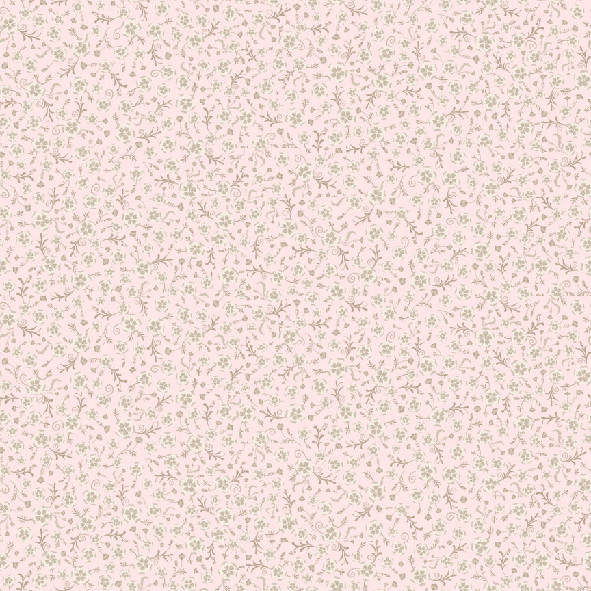 Summer Ditsy Light Blush TS271616 from Tennessee Summer by Samantha Walker for Poppie Cotton, tiny tossed flowers on a light blush background.