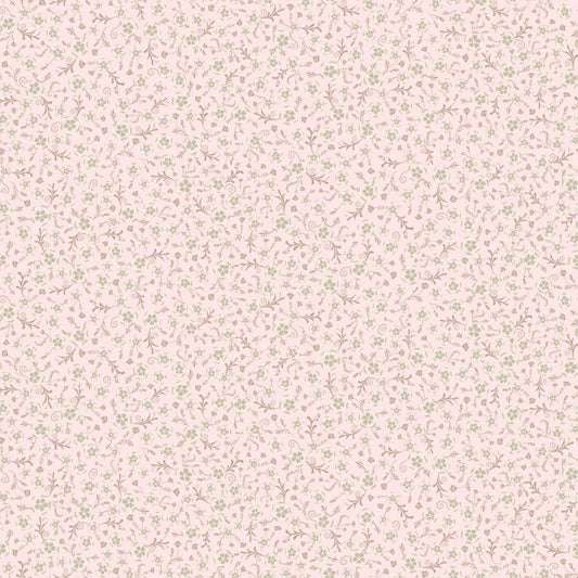 Summer Ditsy Light Blush TS271616 from Tennessee Summer by Samantha Walker for Poppie Cotton, tiny tossed flowers on a light blush background.